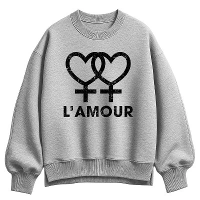 Женская толстовка L'amour Hearts Oversize из флиса athletic heather