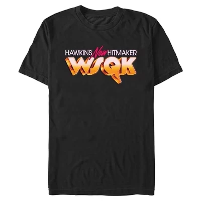 Мужская футболка Stranger Things Hawkins Hitmaker WSQK, черная