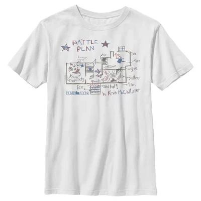 Футболка для мальчиков Home Alone Battle Plan, белая