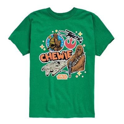 Детская футболка STAR WARS Chewie Stickers, зеленая