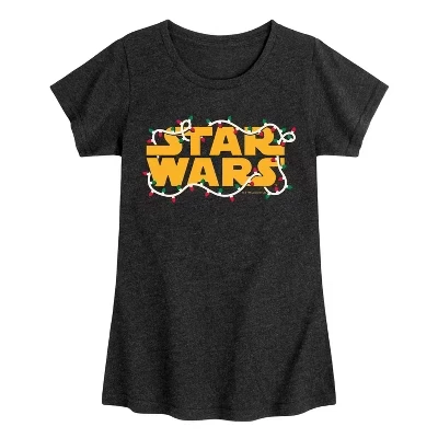 Футболка для девочек STAR WARS Life Day Lights, черная