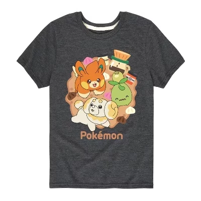 Футболка с коротким рукавом и рисунком группы Pokémon - Cafe для мальчиков heather charcoal