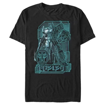 Мужская футболка Optimus Prime Digital Outline черного цвета