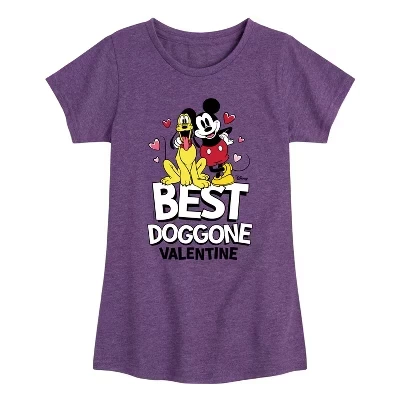 Лучшая приталенная футболка Doggone Valentine с коротким рукавом и рисунком фиолетового цвета