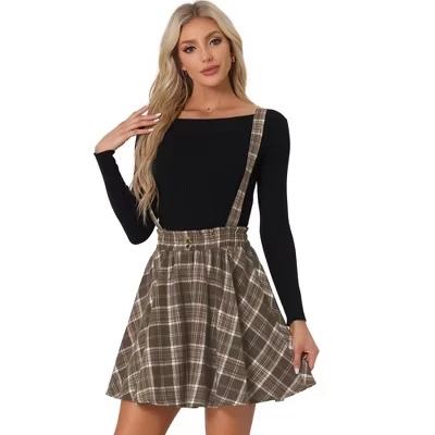Женская юбка INSPIRE CHIC, мини в клетку, коричневая