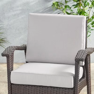 Подушки клубных кресел из водостойкой ткани Hopewell Outdoor серебристого цвета