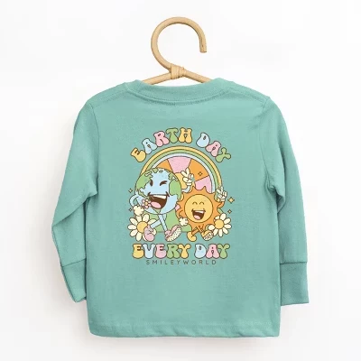 Футболка с длинными рукавами для малышей SmileyWorld Earth Day Every Day из морской пены