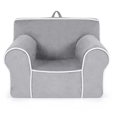 Kids Sofa Toddler Foam Filled Armchair w/ Velvet Fabric Baby Perfect Gift Pink\Blue gray