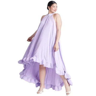 Платье с эффектными оборками на высоком и низком каблуках lilac breeze