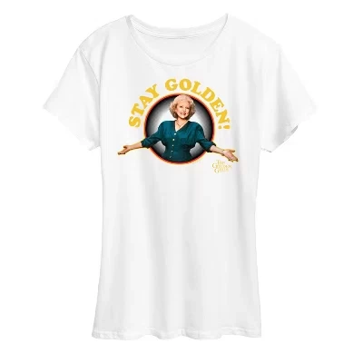 Женская футболка с коротким рукавом Rose Stay Golden с графическим рисунком белого цвета