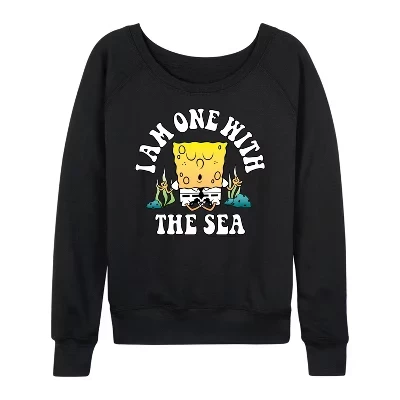 Женский лонгслив SpongeBob «One With Sea», чёрный