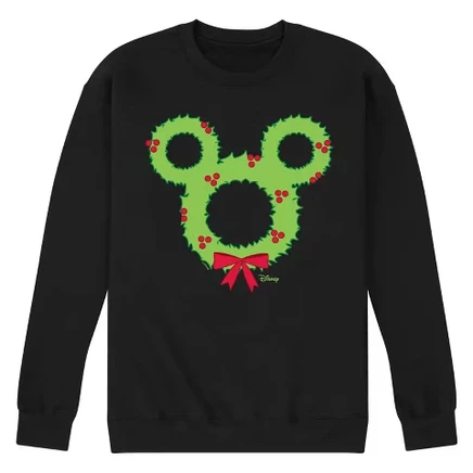 Мужская флисовая толстовка Disney с принтом «Ears Wreath», черная