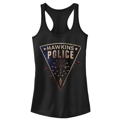 Женская майка Hawkins Police Rat Crest Racerback для юниоров, черная
