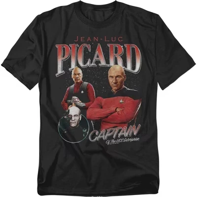 Мужская футболка The Next Generation Picard Bootleg черного цвета