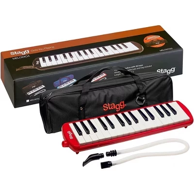 Мелодика Stagg 32 клавиши с чехлом, красная