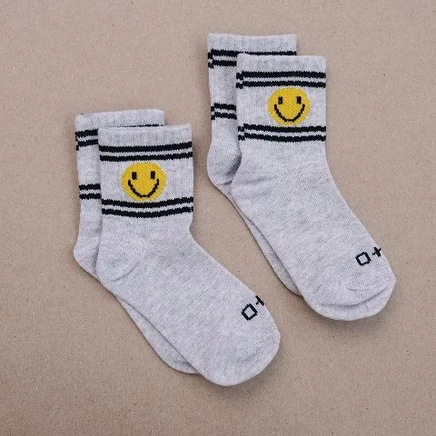 Детские носки из хлопчатобумажной смеси Happy Smiley Face Crew, 2 упаковки - белый