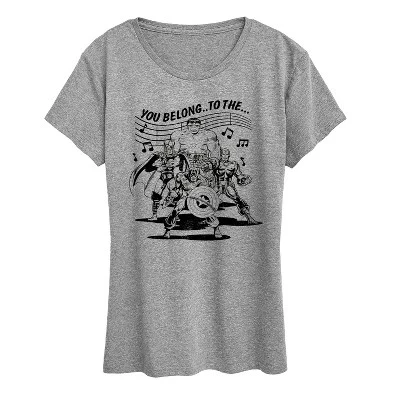 Женская футболка с коротким рукавом Avengers Merry Marching Society с графическим рисунком