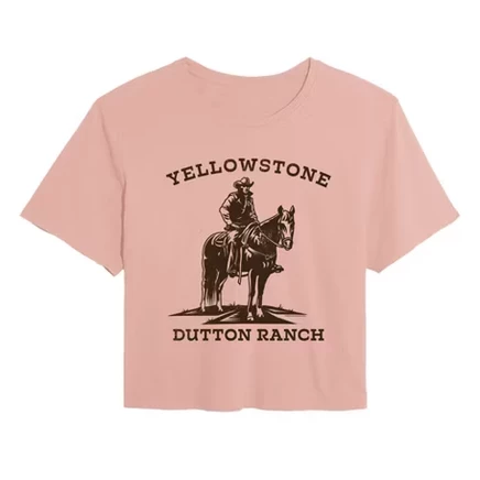 Женская кроп-футболка Yellowstone Stone Dutton, пудровая