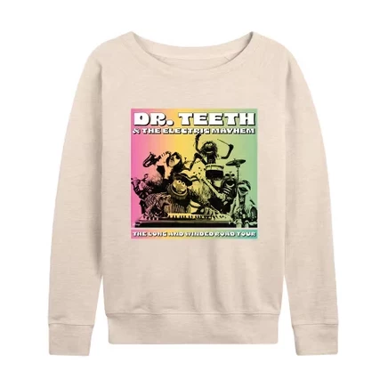 Women's -  - Dr. Teeth & The Electric Mayhem Band Lightweight French Terry Wide Neck Long Sleeve Graphic Shirt birch