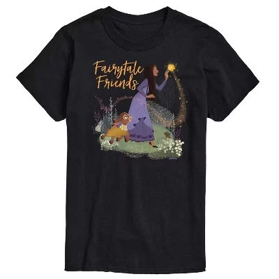Мужская футболка Fairytale Friends с коротким рукавом и рисунком, черная