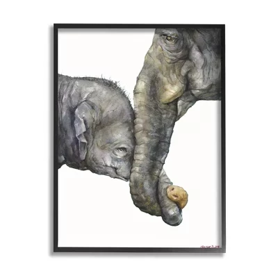 Милый Слоненок, семейное животное, акварельная картина в рамке Giclee Art