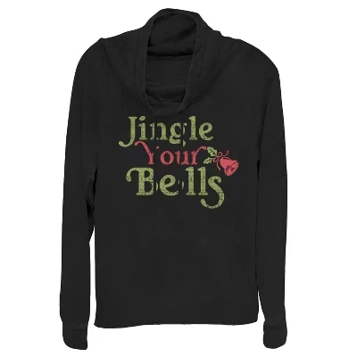 Женская толстовка с капюшоном Jingle Your Bells Christmas Jingle Your Bells для юниорок черный