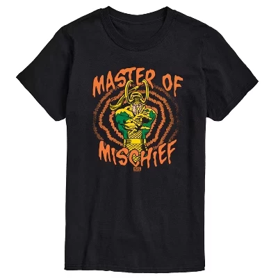 Мужская футболка с коротким рукавом и графическим рисунком Loki Master Of Mischief, черная