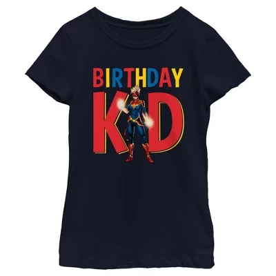 Футболка для девочек Marvel Captain Marvel, синяя