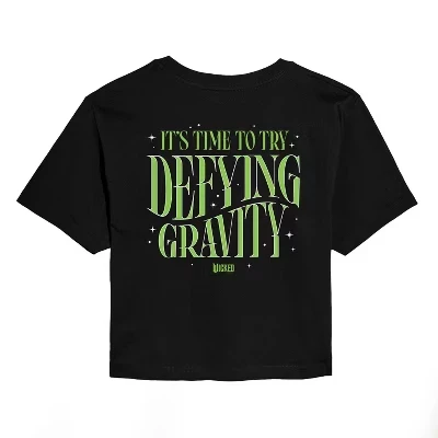Женская - - Укороченная футболка с графическим рисунком Elphaba Gravity- Juniors Укороченная футболка с графическим рисунком черного цвета