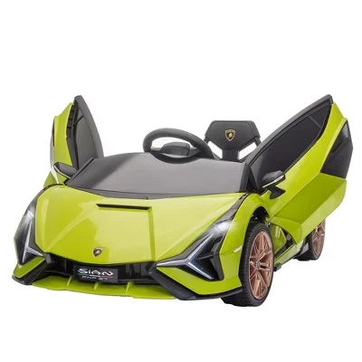 Lamborghini Licensed Kids Ride On Car, игрушечный спортивный электромобиль на батарейках с дистанционным управлением, клаксоном, музыкой и зелеными фарами