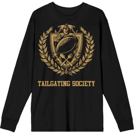Футболка с круглым вырезом и длинным рукавом для взрослых American Football Tailgating Society черная