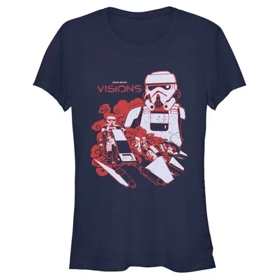 Женская футболка для юниорок : Visions Stormtroopers in Action темно-синего цвета