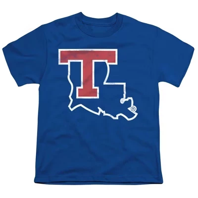 Футболка Louisiana Tech Distressed Primary Kids для молодежи Royal royal