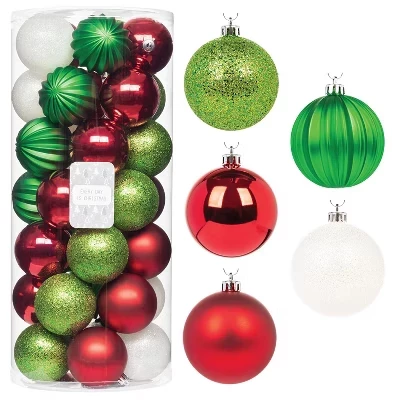 Ёлочные шары Every Day is Christmas, 35 шт., 70 мм, белые