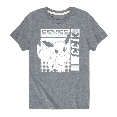 Футболка с коротким рукавом и рисунком для мальчиков - Pokémon - Eevee 133 Normal Type Generation 1