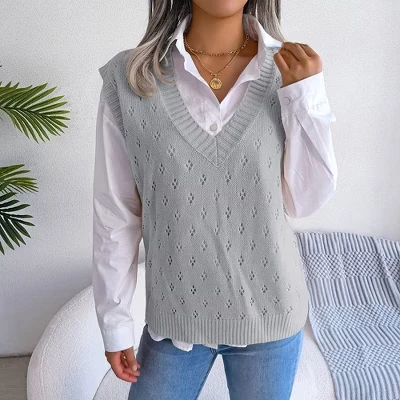 Женский ажурный жилет Yesfashion, серый