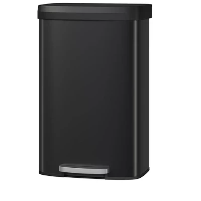 Мусорное ведро Coolmee металлическое 80 л с педалью, черное