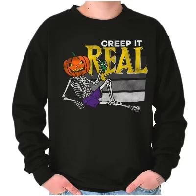 Забавная толстовка на хэллоуин Creep It Real Joke для мужчин или женщин черного цвета