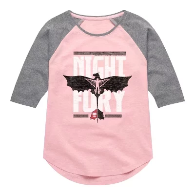 Футболка Night Fury Flight Shirt Tail Raglan с графическим рисунком розового цвета