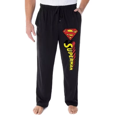 Мужские пижамные брюки Superman, логотип, черные