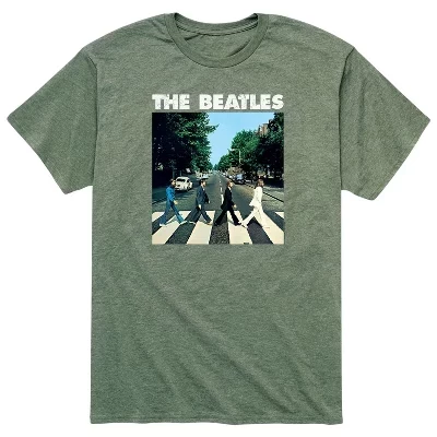 Мужская - - Обложка альбома Abbey Road с логотипом и графической футболкой с коротким рукавом зеленого цвета