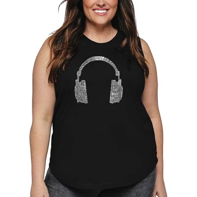 Женская майка Word Art Tank Top - 63 РАЗЛИЧНЫХ МУЗЫКАЛЬНЫХ ЖАНРА черного цвета