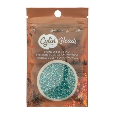 Цилиндрический бисер John Bead Cylin 11/0 стеклянный 25 г, прозрачный бирюзовый AB