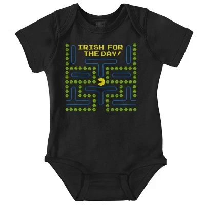 Детский комбинезон PACMAN St Paddys Irish For The Day для мальчиков или девочек с лицензией черного цвета