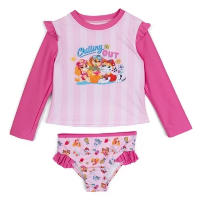 Комплект для плавания с защитой от сыпи и бикини UPF 50+ Little Kid pink