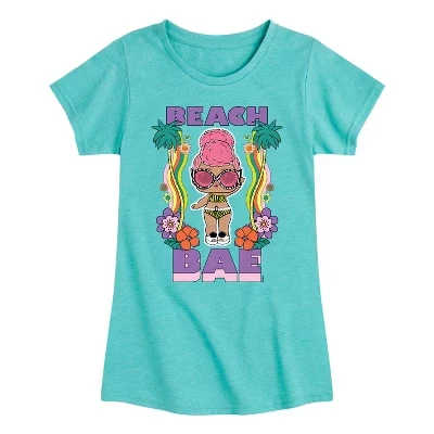 Для девочек - Сюрприз от ЛОЛ! - Приталенная футболка Groovy Beach Babe с коротким рукавом и рисунком бирюзового цвета