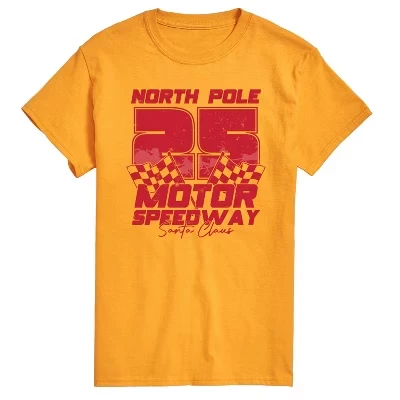 Мужская футболка с коротким рукавом North Pole Motor Speedway с графическим рисунком золотого цвета