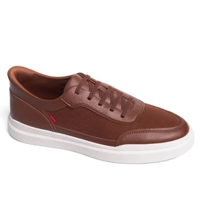 | Мужские кроссовки Hands Free Slip On Technology Hudson Street Fashion из коньячной веганской зернистой кожи