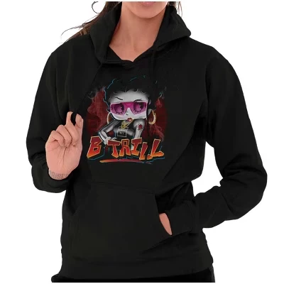 Betty Boop Always Frist B Trill Толстовка с капюшоном женская лицензионная черная