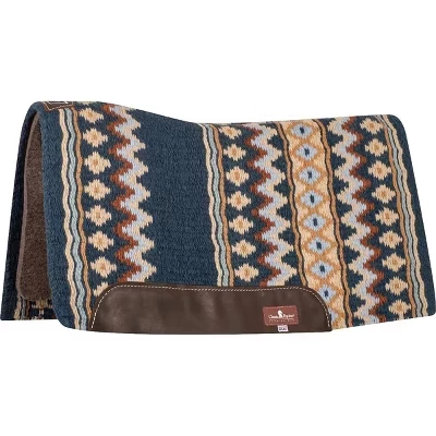 Накидка для седла Western Saddle Pad - 1/2-дюймовый войлок из натуральной шерсти, верх ручной работы, рельефная спинка и рельеф увядания